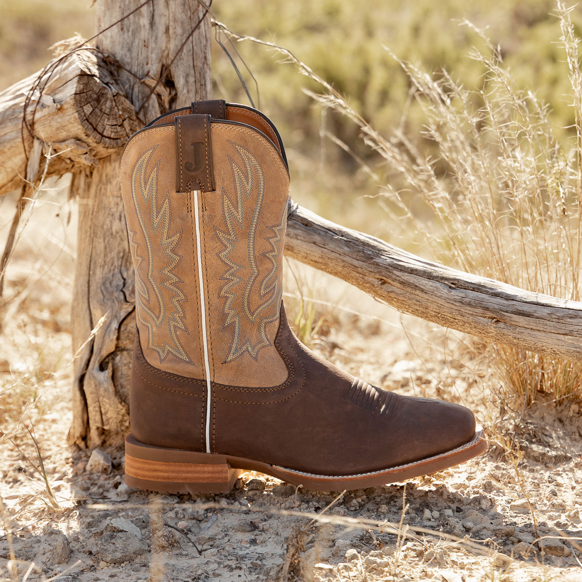 Rustle 11-inch men's western boot in grizzly (brown). Shop Rustle.