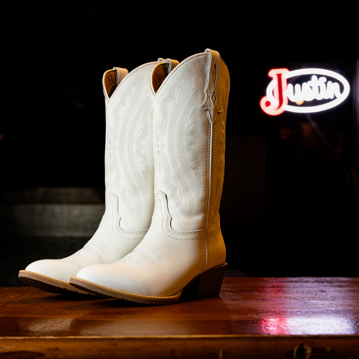Renie 12-inch women&rsquo;s western boots in bright white. Shop Renie.