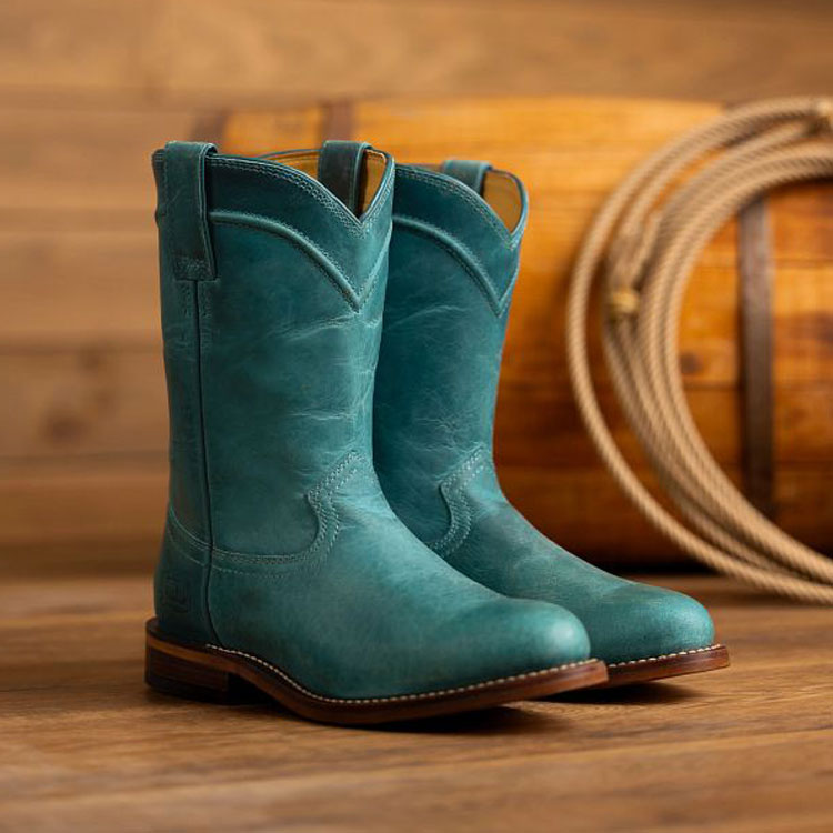 Holland 10-inch women's roper boots in turquoise. Shop Holland.